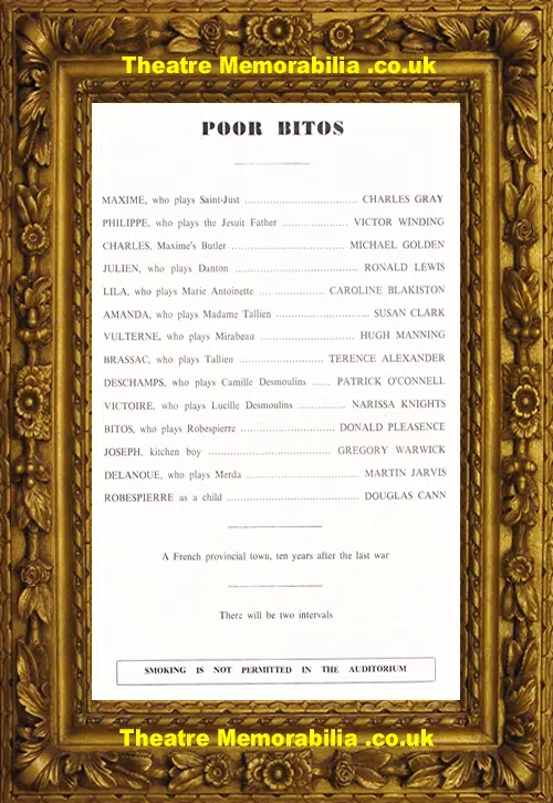 London Duke Of York Theatre - Poor Bitos - 1964 - Pleasence