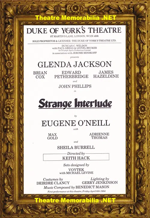 London Duke Of York Theatre - Strange Interlude - 1984 G Jackson