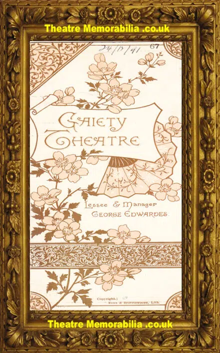 London Gaiety Theatre – Cinder Ellen – 1892