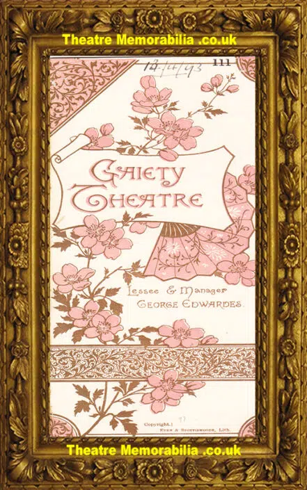 London Gaiety Theatre – Faust Up To Date – 1892