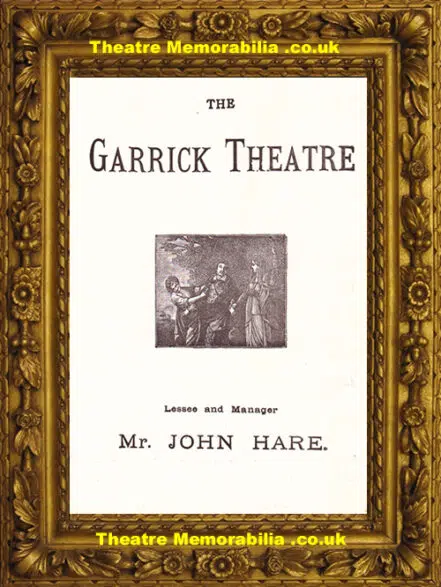 London Garrick Theatre – A Fool’s Paradise – 1892 – Antique