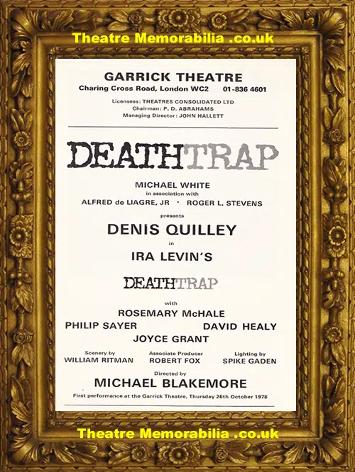 London Garrick Theatre - Deathtrap - 1979