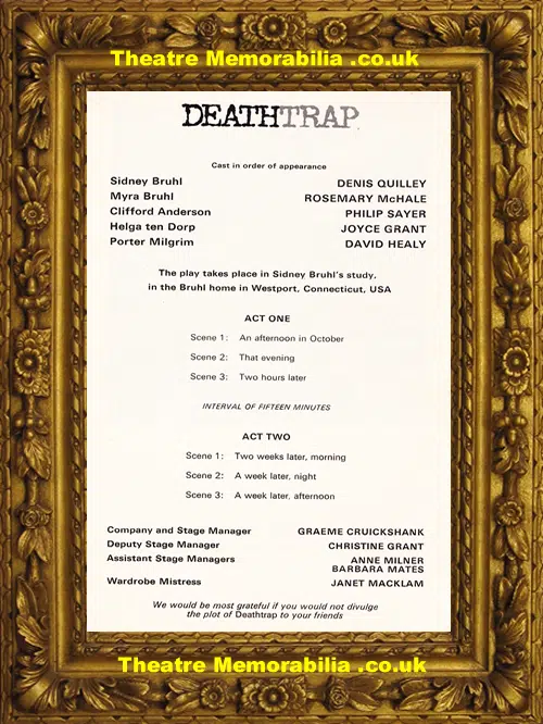 London Garrick Theatre - Deathtrap - 1979