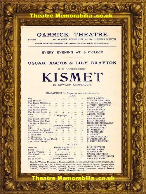 London Garrick Theatre - Kismet - 1911