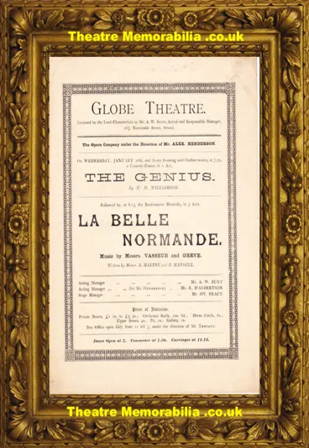 London Globe Theatre – La Belle Normande – 1881