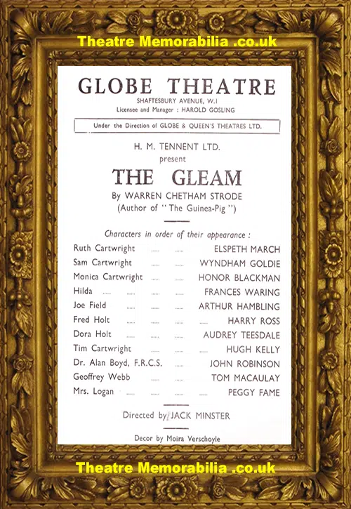 London Globe Theatre - The Gleam - 1946 - Honor Blackman