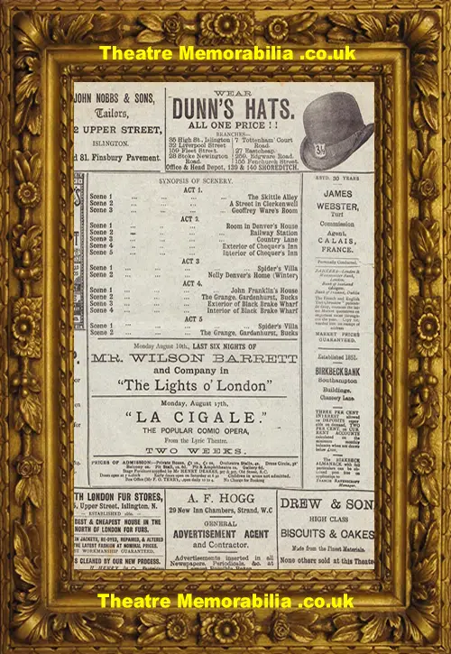London Grand Theatre - The Silver King - 1891