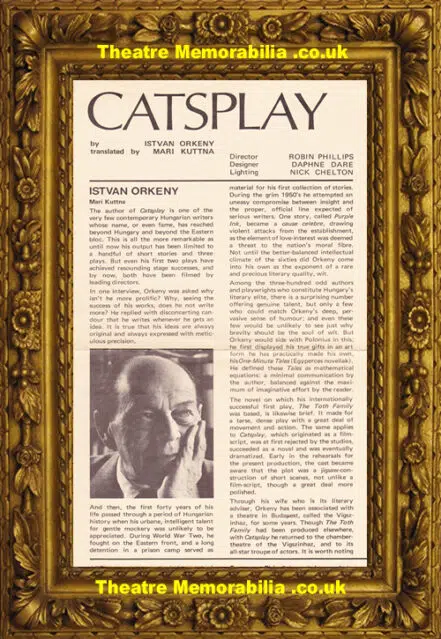 London Greenwich Theatre – Catsplay – 1973 – Penelope Keith