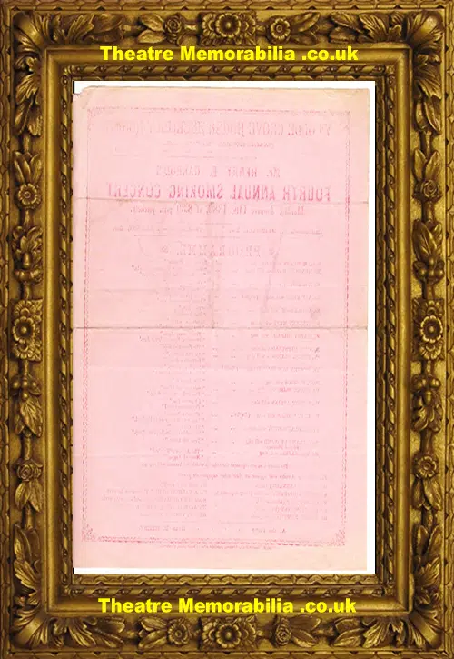 London Grove House Assembly Rooms - Annual Smoking Concert 1889