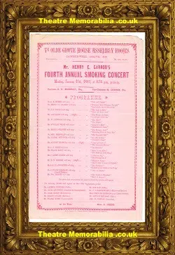 London Grove House Assembly Rooms – Annual Smoking Concert 1889