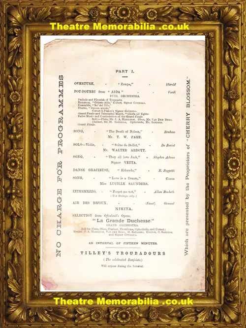 London Her Majesty's Theatre - Promenade Concert - 1887