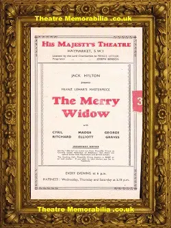 London His Majesty’s Theatre – The Merry Widow – 1943