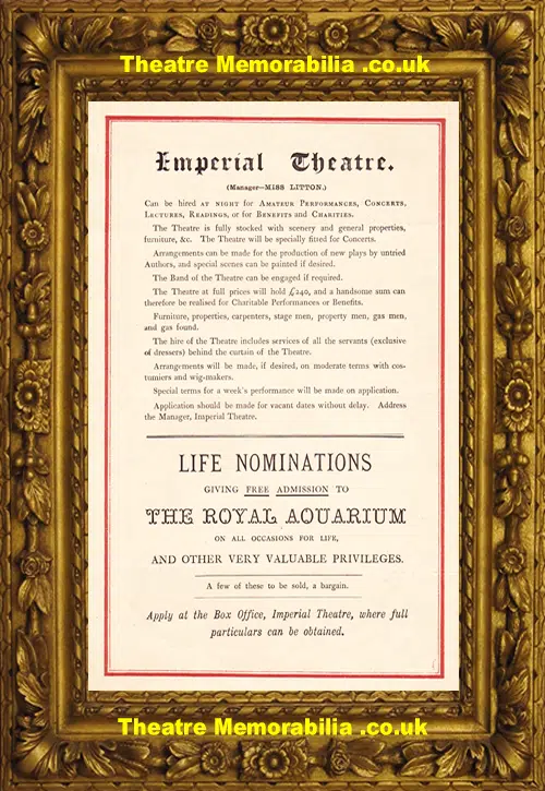 London Imperial Theatre - As You Like It - 1880
