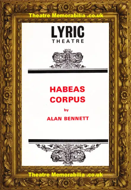 London Lyric Theatre – Habeas Corpus – 1973 – Alec Guinness