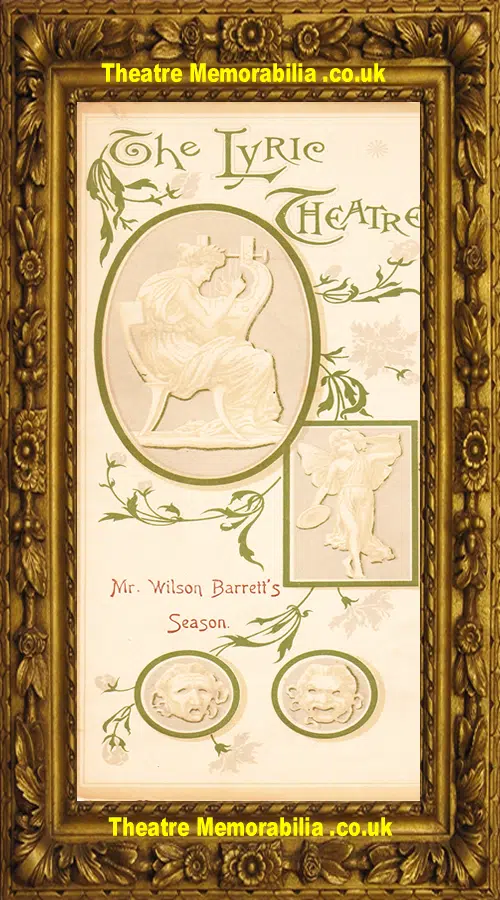 London Lyric Theatre - The Sign Of The Cross - 1896 - OLD