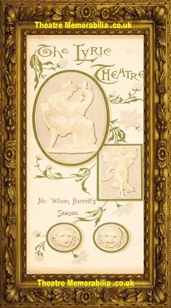 London Lyric Theatre – The Sign Of The Cross – 1896 – OLD