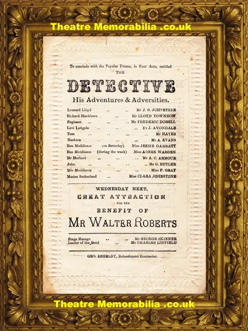 London Marylebone Theatre - Amy Robsart - The Detective - 1875