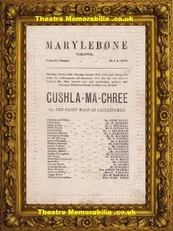 London Marylebone Theatre – Cushla Ma Chree + Vidocqi – 1873