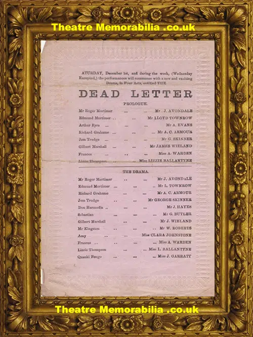 London Marylebone Theatre - Dead Letter + Blue Dwarf - 1877