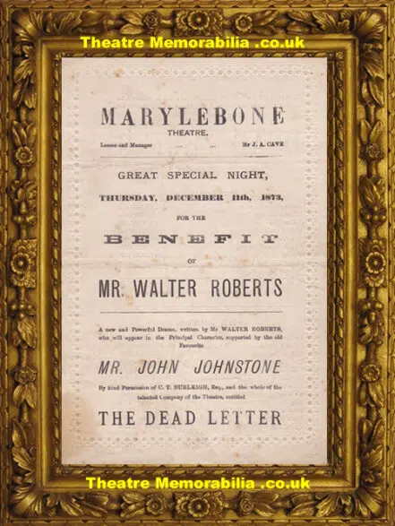 London Marylebone Theatre – Dead Letter + Black Eyed Susan 1873