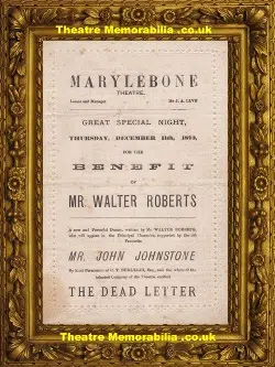 London Marylebone Theatre – Dead Letter + Black Eyed Susan 1873