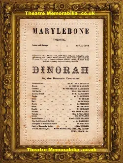 London Marylebone Theatre – Dinorah – Idle Apprentice – 1874