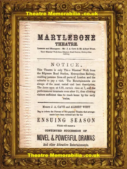 London Marylebone Theatre – Four Knaves – 1877