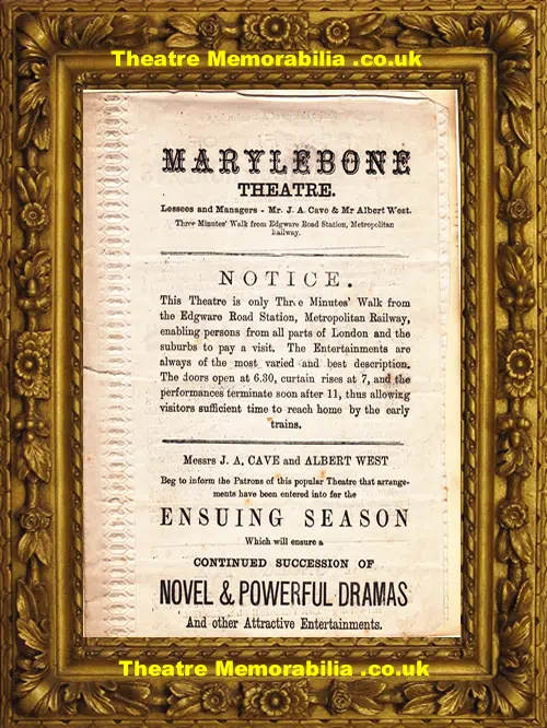 London Marylebone Theatre - Four Knaves - 1877