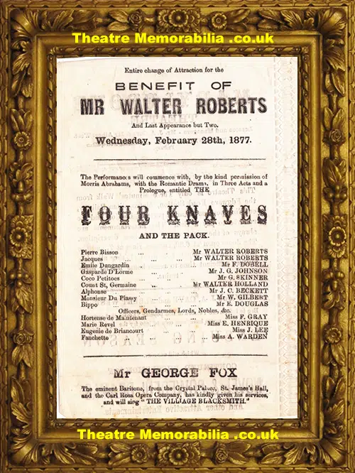 London Marylebone Theatre - Four Knaves - 1877