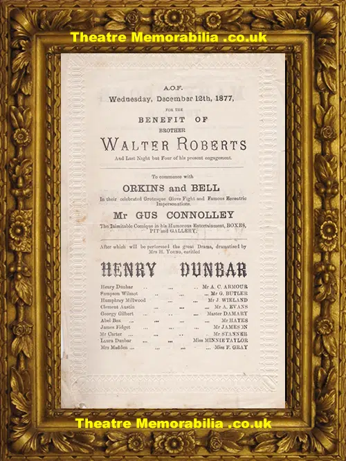 London Marylebone Theatre - Henry Dunbar Murder In the Barn 1877