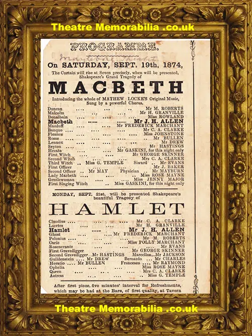 London Marylebone Theatre - Macbeth - 1874