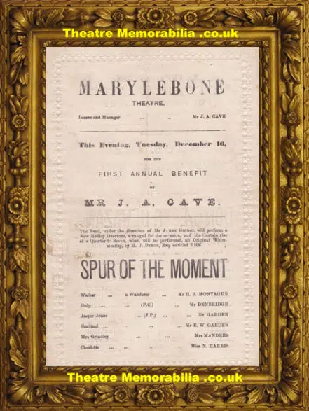London Marylebone Theatre – Spur Of The Moment + Debazan 1873