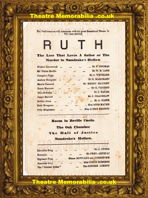 London Marylebone Theatre - Walter Roberts Benefit - 1874