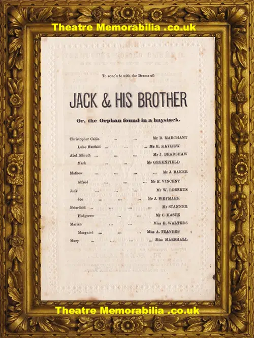 London Marylebone Theatre - William Tell + Ghost Lover - 1873
