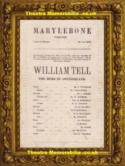 London Marylebone Theatre – William Tell + Ghost Lover – 1873
