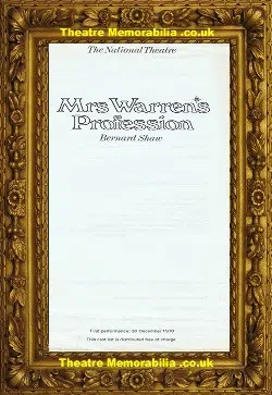 London National Theatre – Mrs Warren’s Profession – 1970