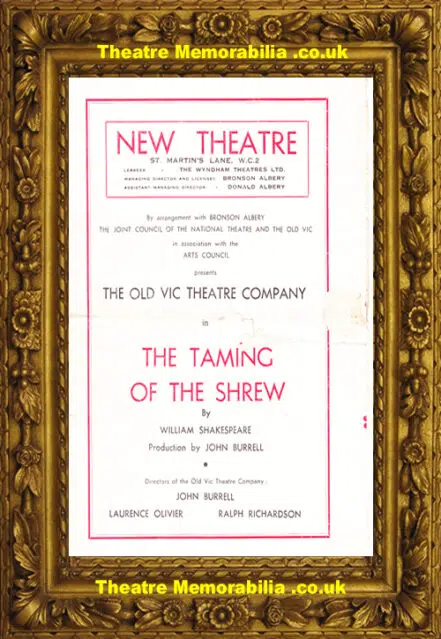 London New Theatre – The Taming Of The Shrew – 1947
