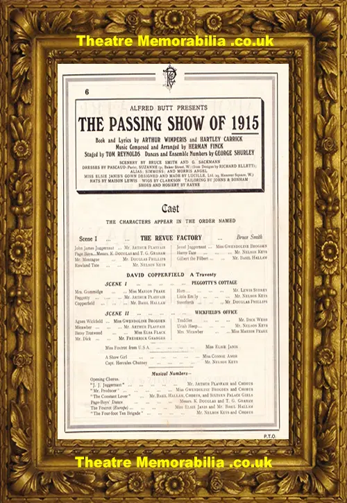London Palace Theatre - Passing Show Of 1915
