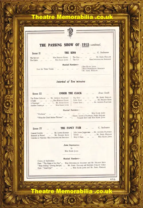 London Palace Theatre - Passing Show Of 1915