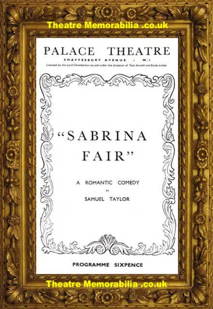 London Palace Theatre – Sabrina Fair – 1954