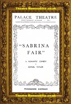 London Palace Theatre – Sabrina Fair – 1954