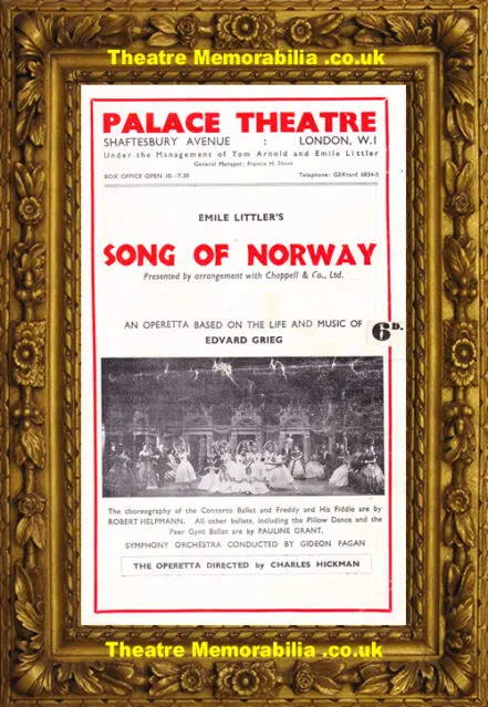London Palace Theatre – Song Of Norway – 1946