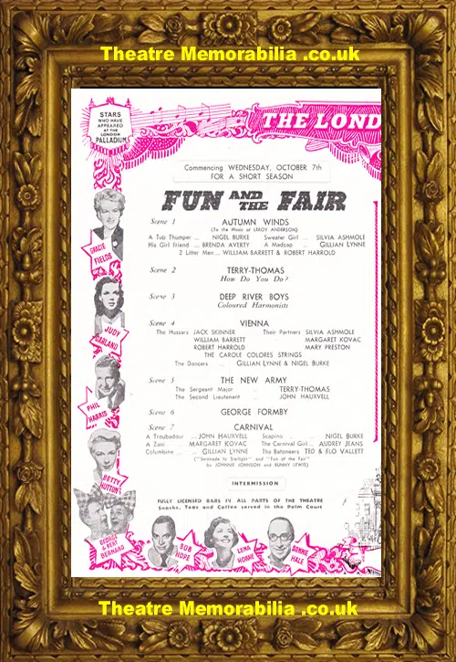 London Palladium Theatre - Fun And The Fair - 1953 George Formby