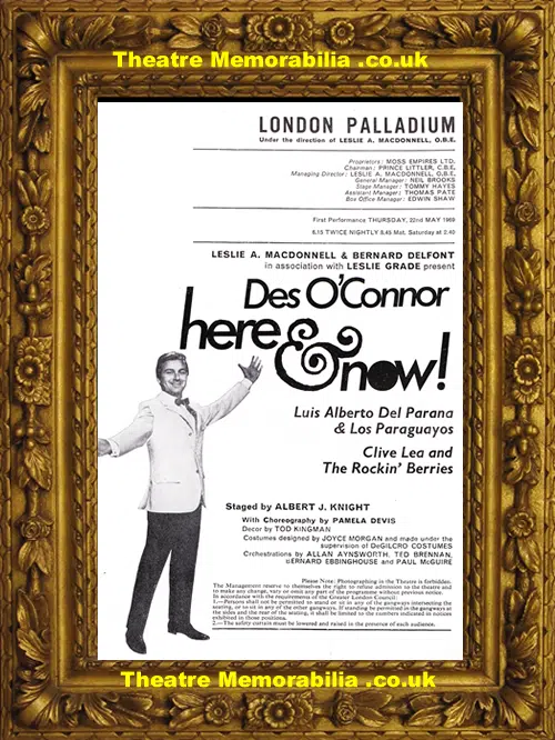 London Palladium Theatre - Here & Now 1969 - Des Oconnor