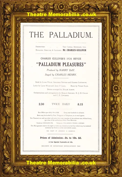 London Palladium Theatre - Palladium Pleasures - 1926 - 2nd