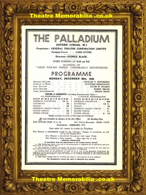 London Palladium Theatre - These Foolish Things - 1938
