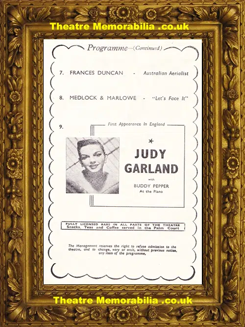 London Palladium Theatre - Variety Show 1951 Judy Garland First