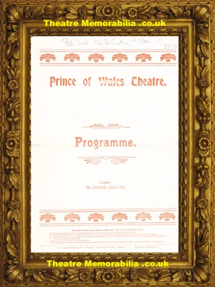 London Prince Of Wales Theatre – Charley’s Aunt – 1913