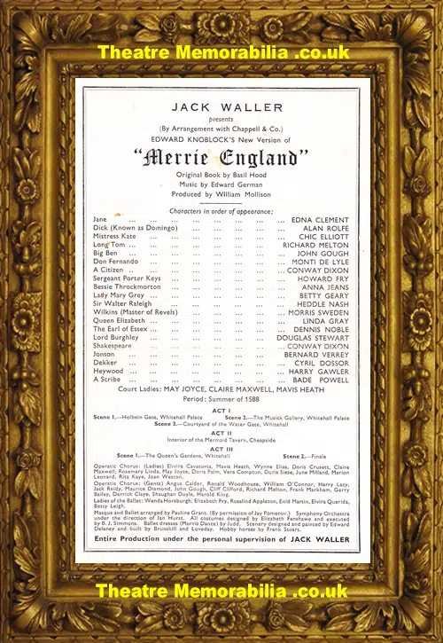 London Princes Theatre - Merrie England 1945