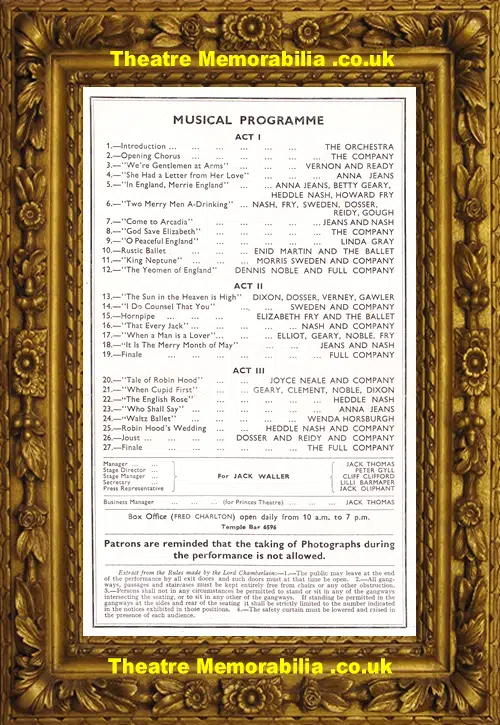London Princes Theatre - Merrie England 1945